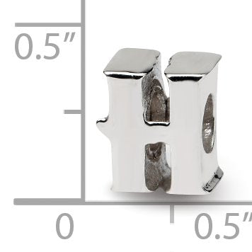 925 Sterling Silver Polished Reflections SimStars Letter Name Personalized Monogram Initial H Bead Charm 9.09x8.18mm Wid