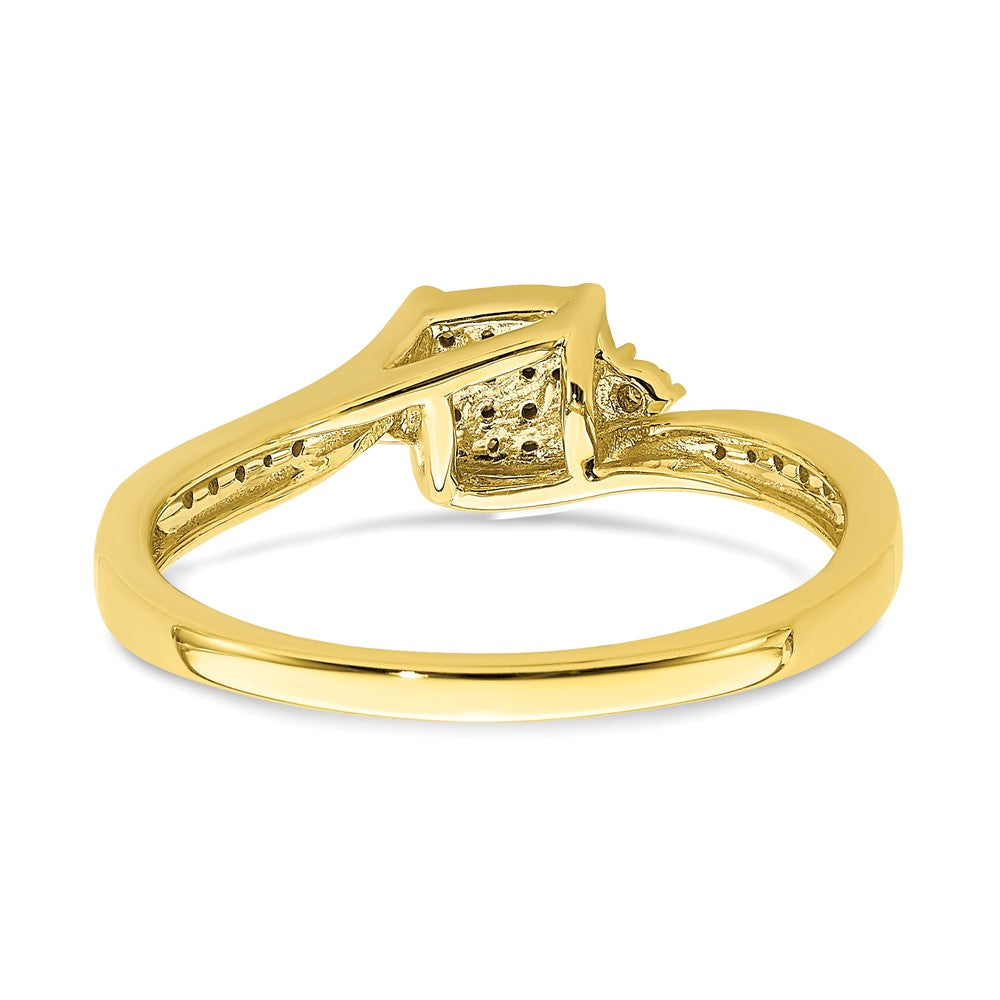 10k Yellow Gold Diamond Cluster Engagement Ring