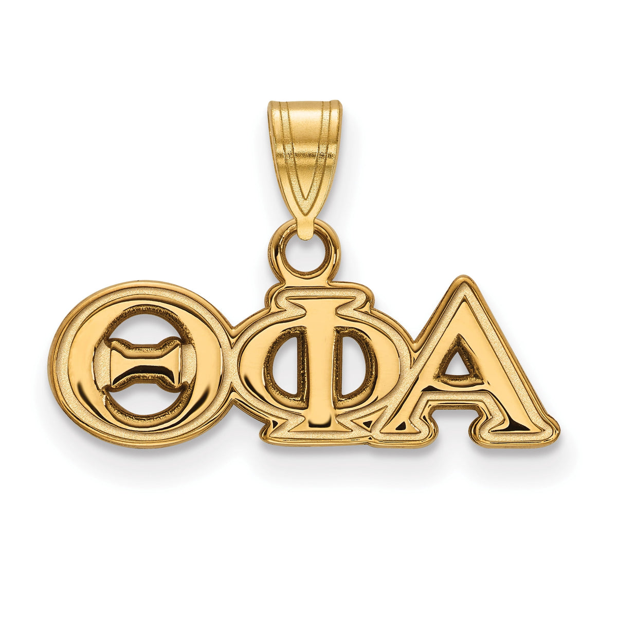 Sterling Silver w/ 14K Yellow Gold-Plated Official Licensed Greek Sororities Theta Phi Alpha (???) Small Pendant
