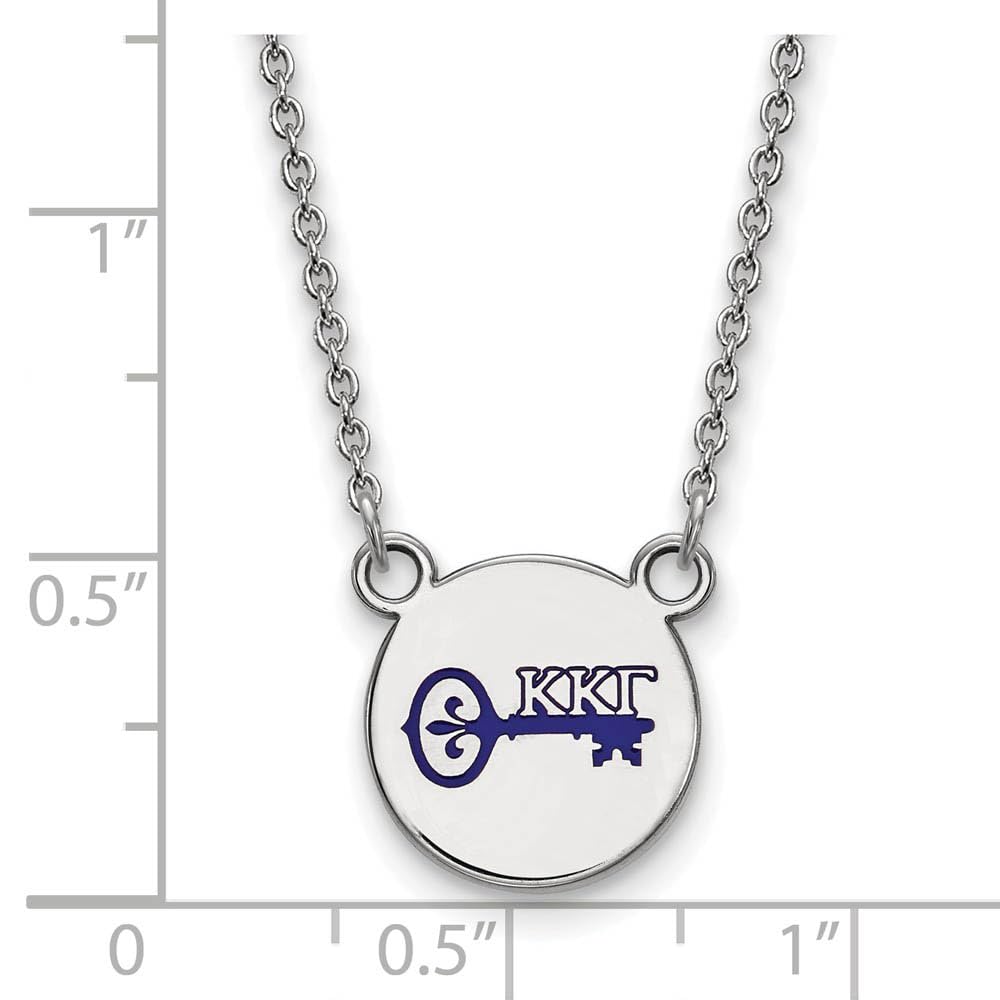 Sterling Silver 18in Official Licensed Greek Sororities Kappa Kappa Gamma (???) XS Enamel Pendant w/Necklace