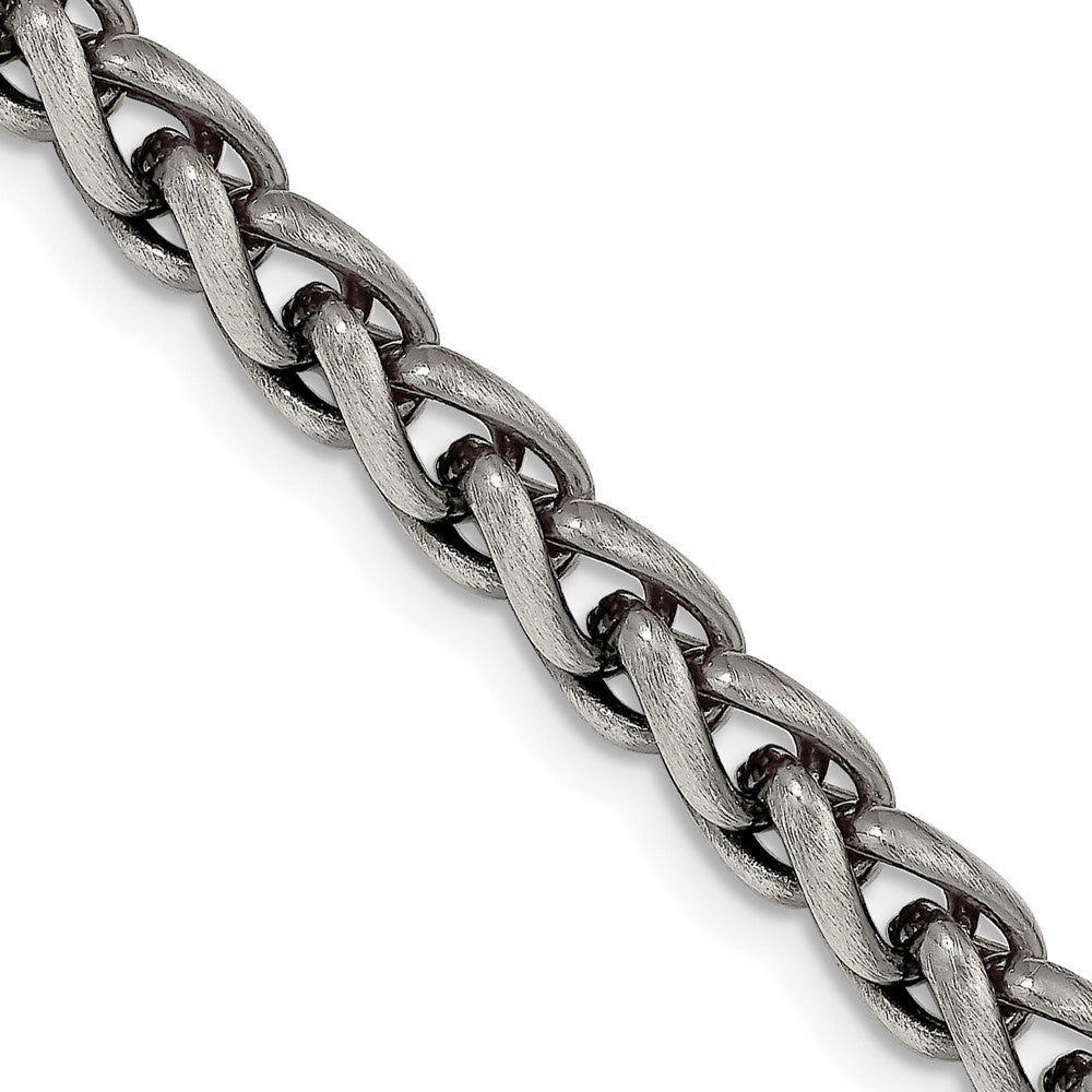 Sterling Silver Antiqued 6mm Round Spiga Chain 24 Inches