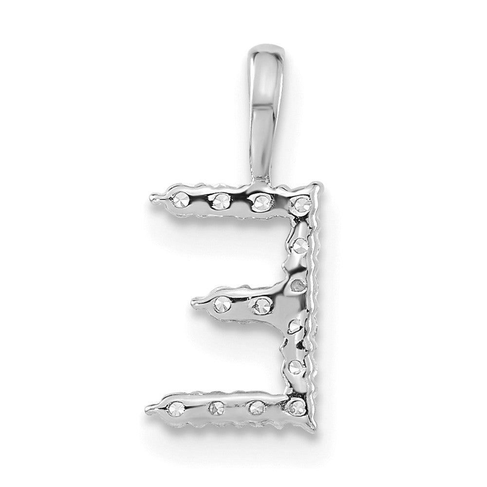 14k White Gold 1/8 carat Lab Grown Diamond VS/SI+ G+ Letter E Initial Pendant