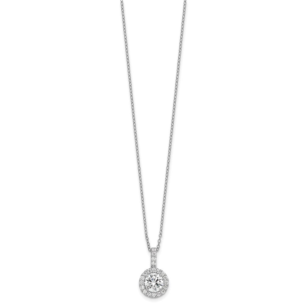 Sterling Silver Rhodium-plated Diamonore Halo 18inch Chain
