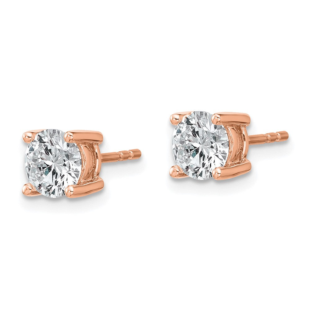 Rose 1 1/2 ctw Lab Grown Diamond VS/SI+ G+ Round 4 Prong Heavy Wt. Stud Earrings