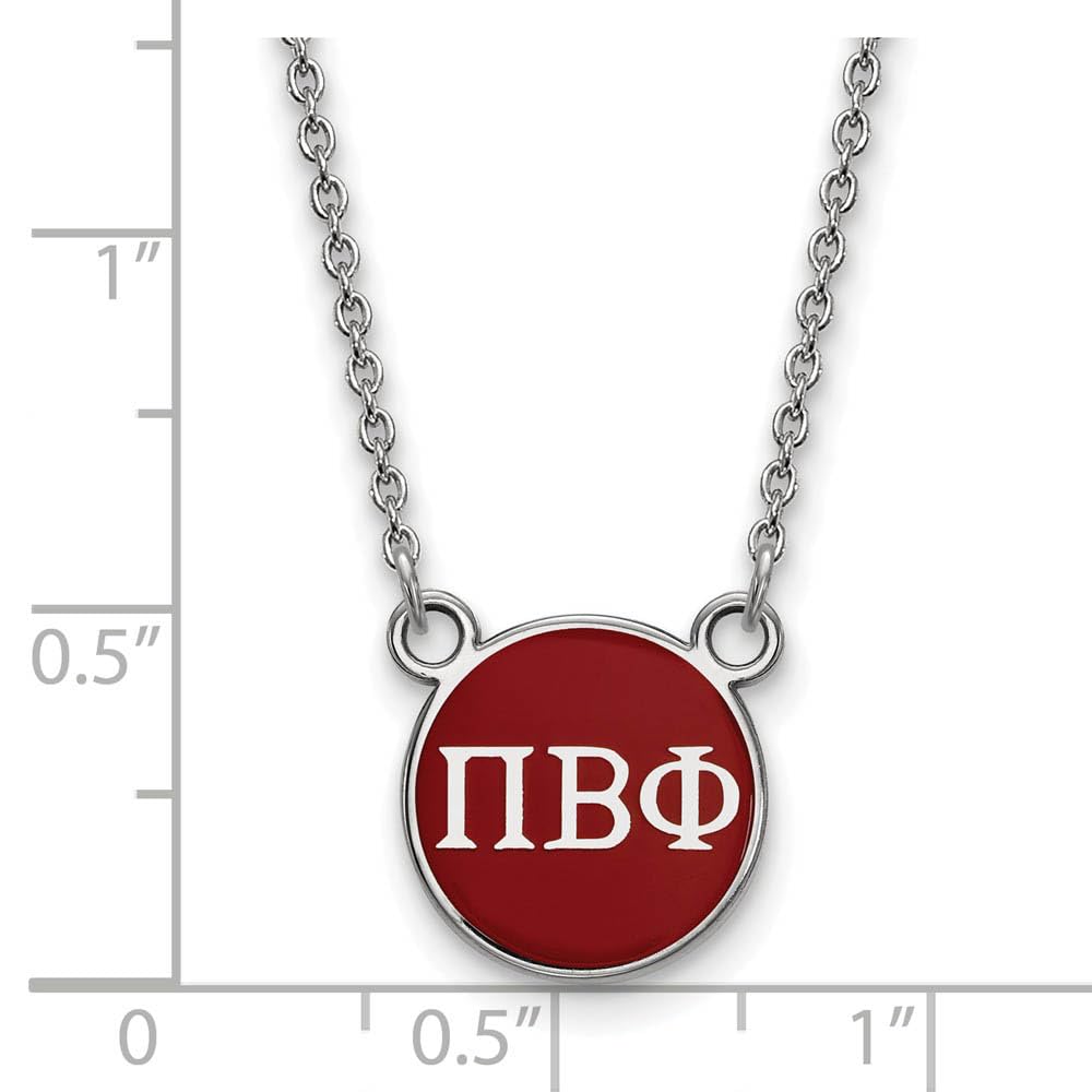 Sterling Silver 18in Official Licensed Greek Sororities Pi Beta Phi (???) XS Enamel Pendant w/Necklace
