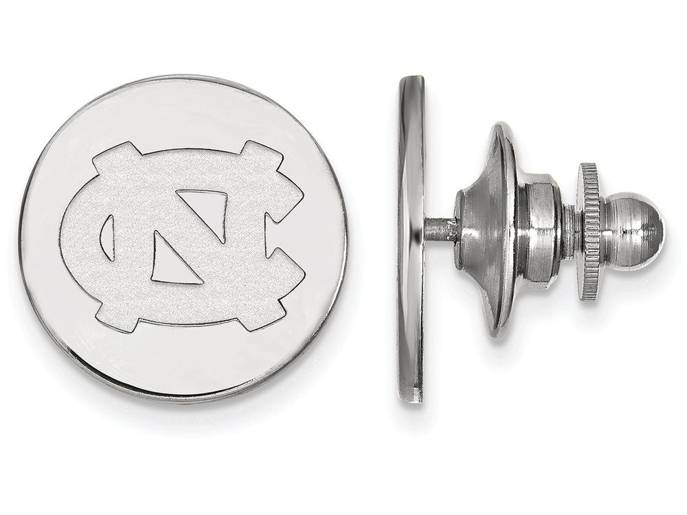 Sterling Silver Rhodium-plated LogoArt University of North Carolina N-C Lapel Pin QSS010UNC