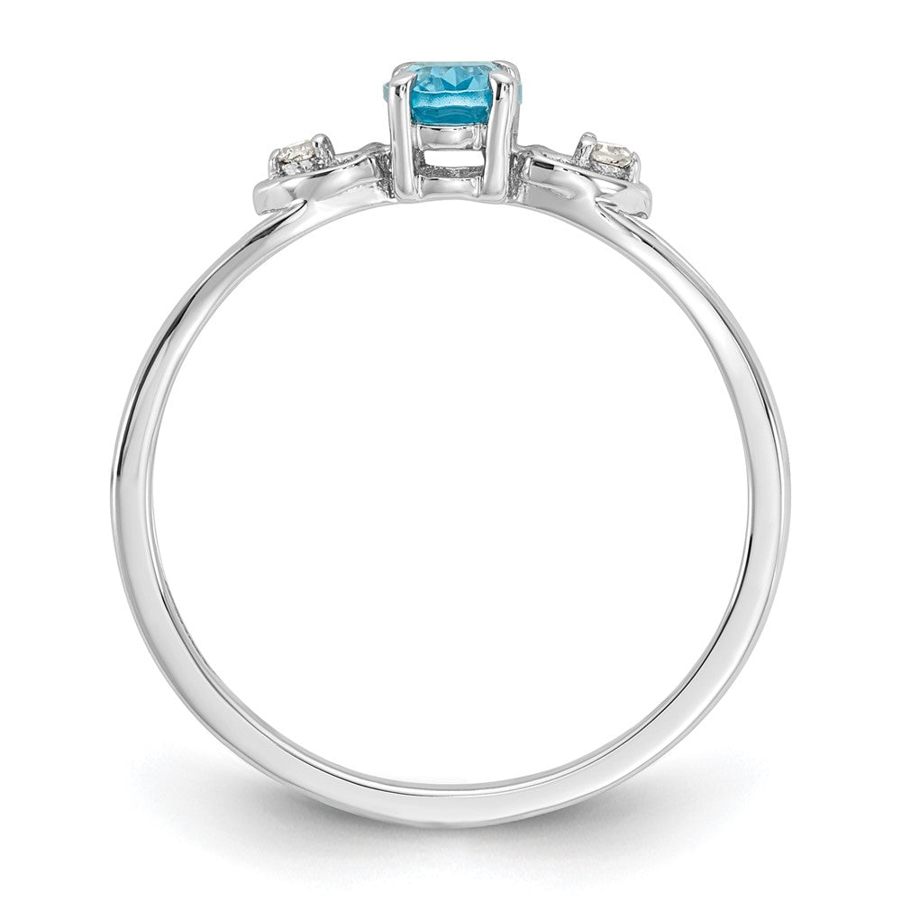 10kw Blue Topaz and Diamond Ring