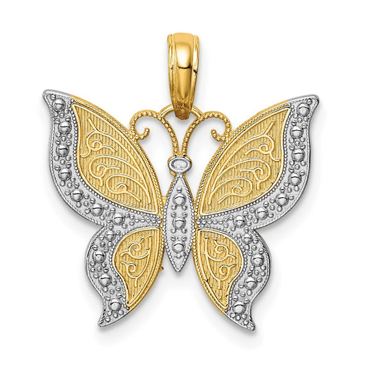 10K w/ Rhodium Butterfly Charm