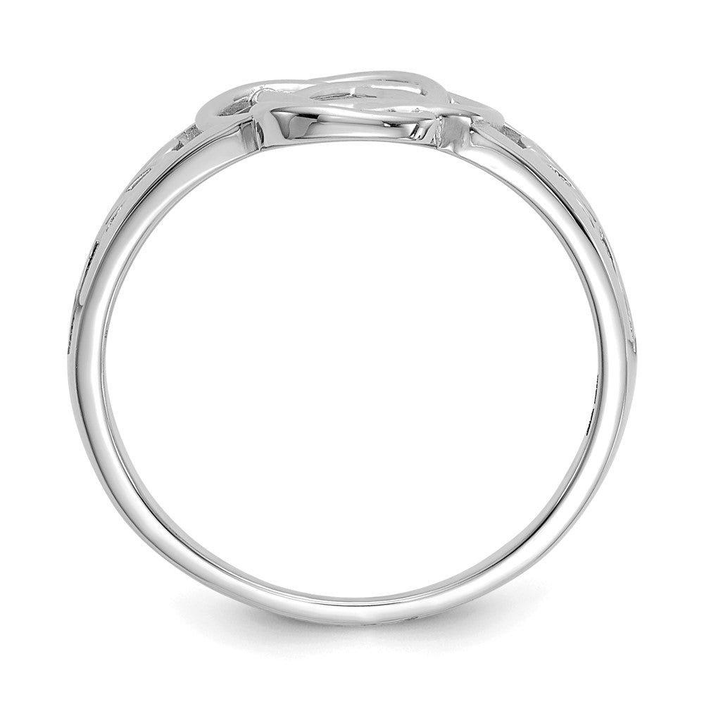 14k White Gold Ladies Celtic Knot Ring Size 7