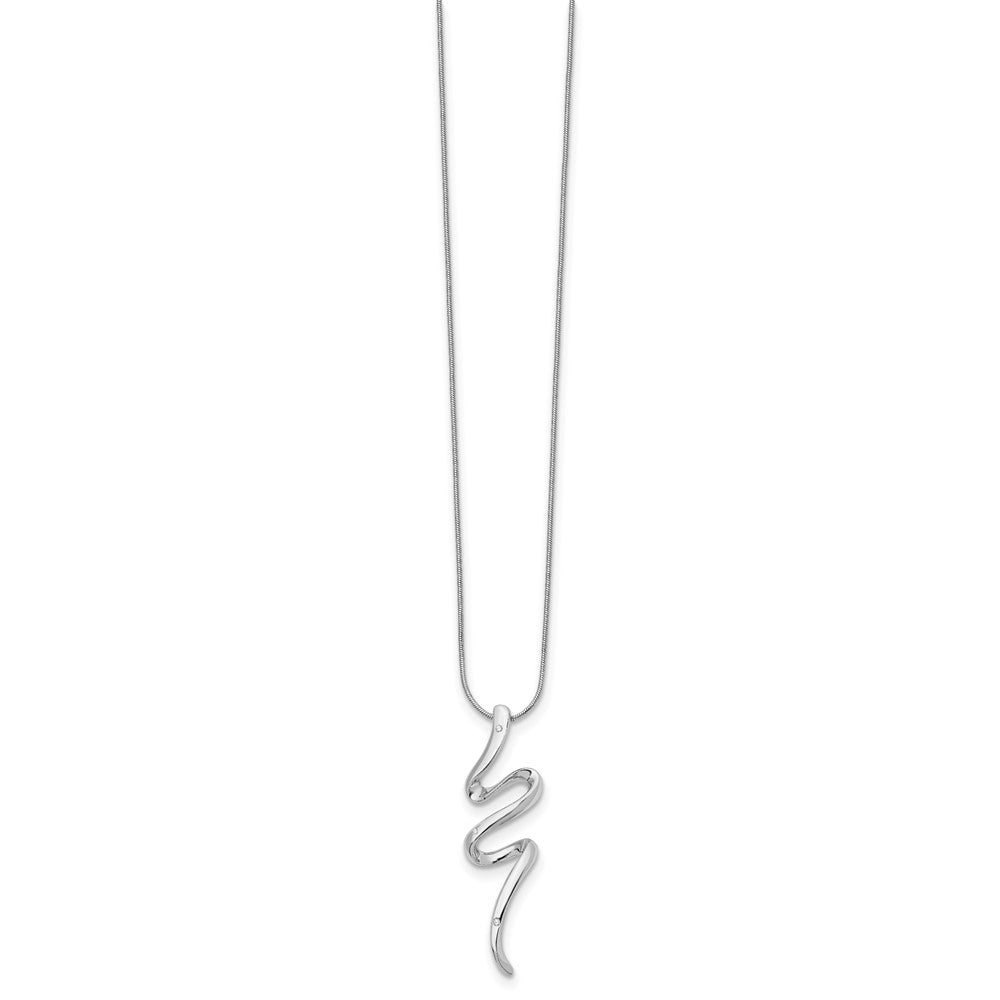 White Ice Sterling Silver Rhodium-plated 18 Inch Diamond Necklace with 2 Inch Extender 18 Inches