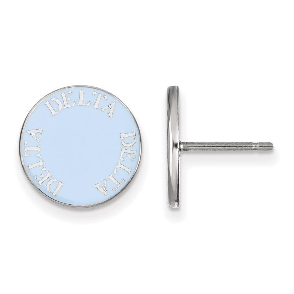 Sterling Silver Official Licensed Greek Sororities Delta Delta Delta (???) Enameled Post Earrings