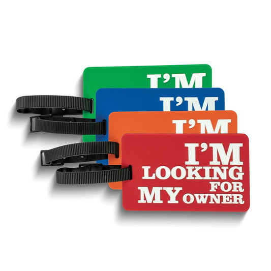 4-Piece I'M LOOKING FOR MY OWNER Silicone Luggage Tag Set Q-GM22558