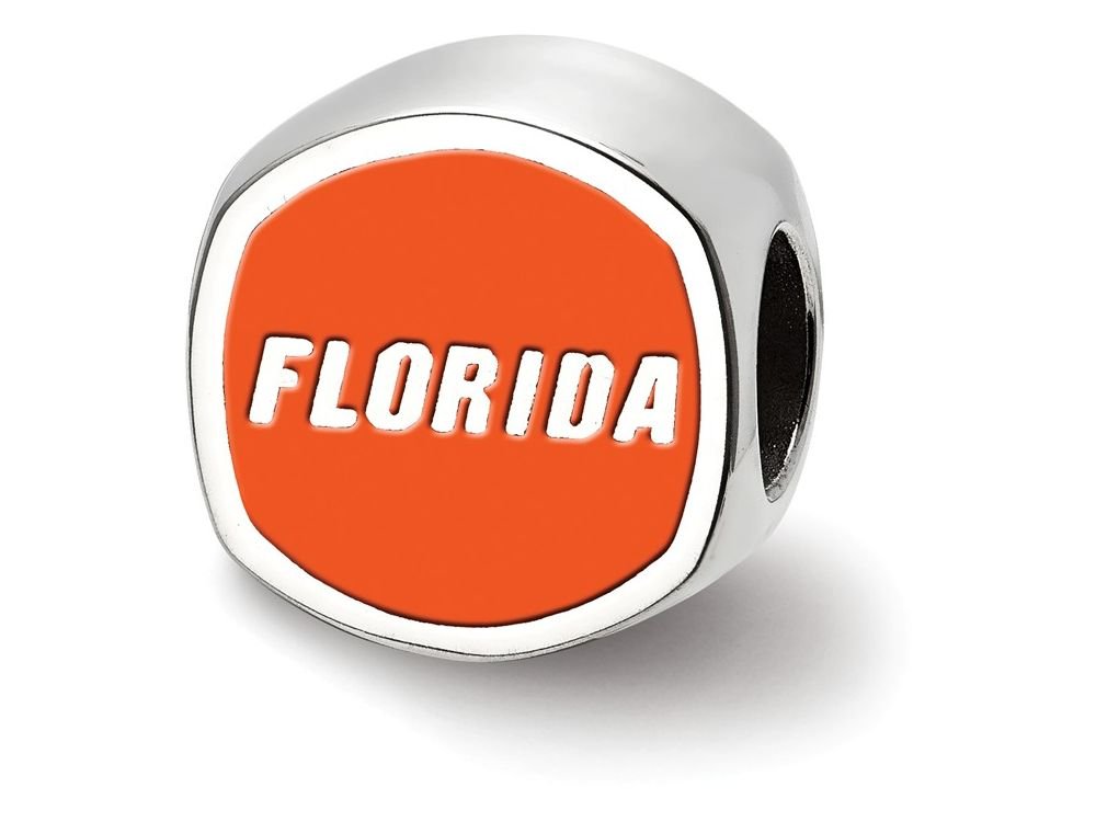 Sterling Silver University of Florida Cushion Shaped Bead Charm