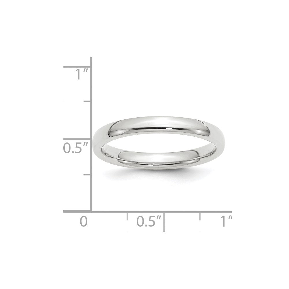 10k White Gold 3mm Standard Weight Comfort Fit Wedding Band Size 11.5