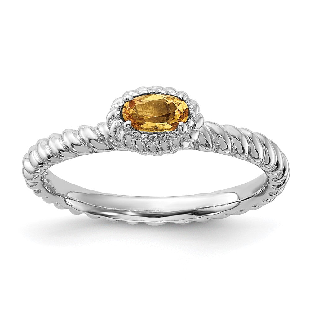 Sterling Silver Stackable Expressions Citrine Ring