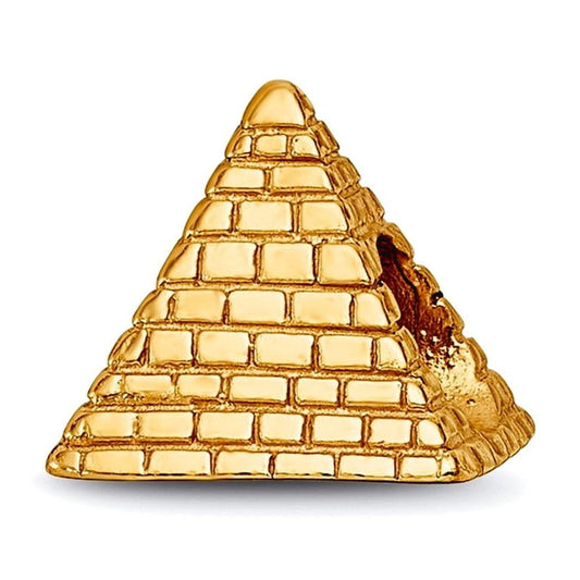 Sterling Silver Gold-plated Reflections Pyramid Bead