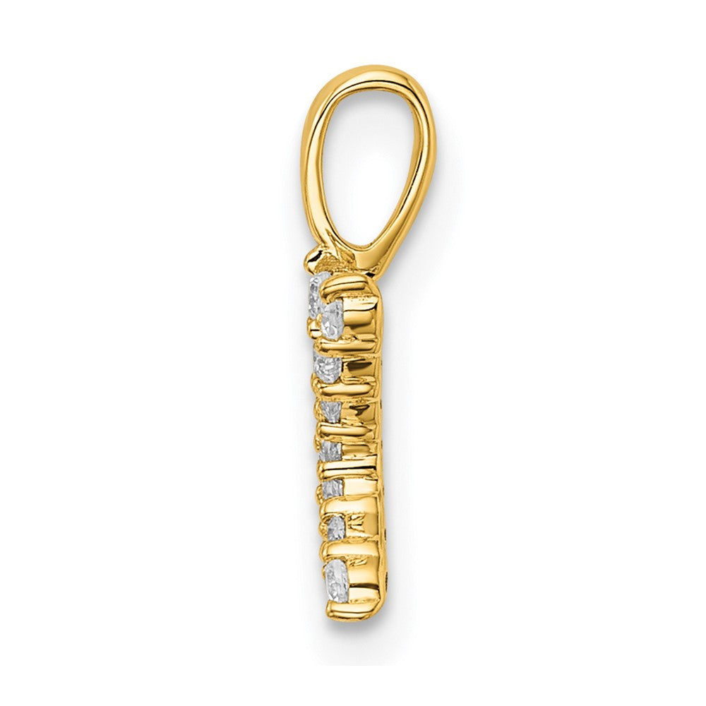 14k 1/8 carat Lab Grown Diamond VS/SI+ G+ Letter K Initial Pendant