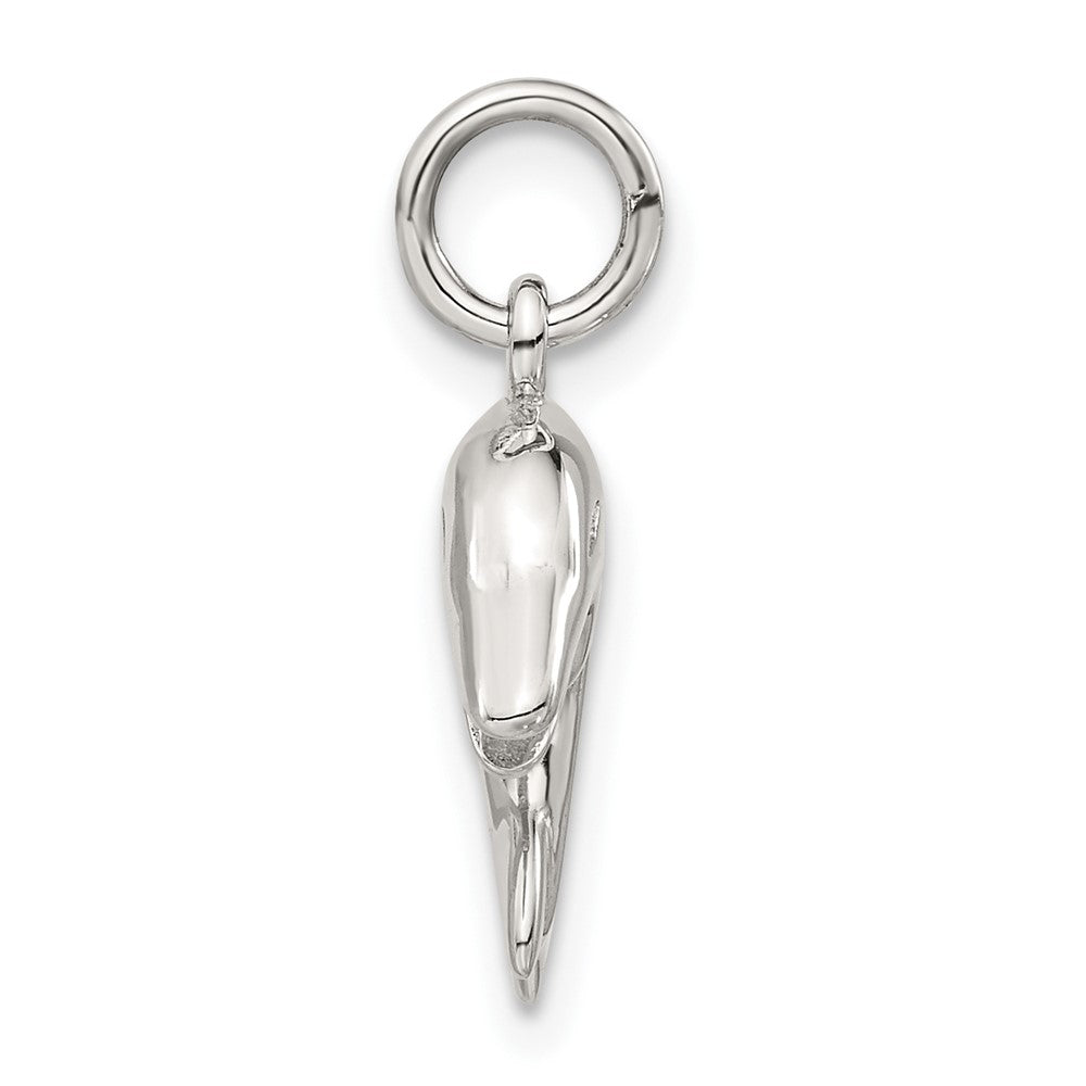 Sterling Silver Polished 3-D Reversible Dolphin Charm