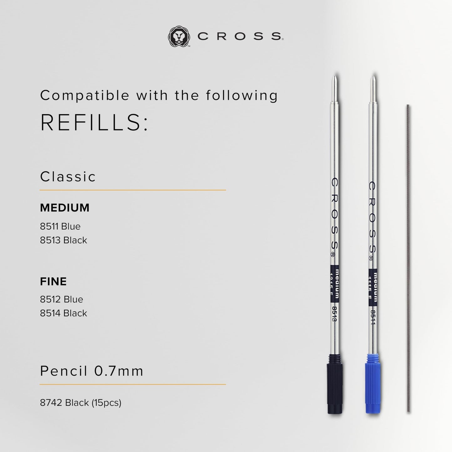 Cross Classic Century Refillable Medium Ballpoint Pen And 0.7mm Pencil Set, Includes Premium Gift Box - Medalist Chrome