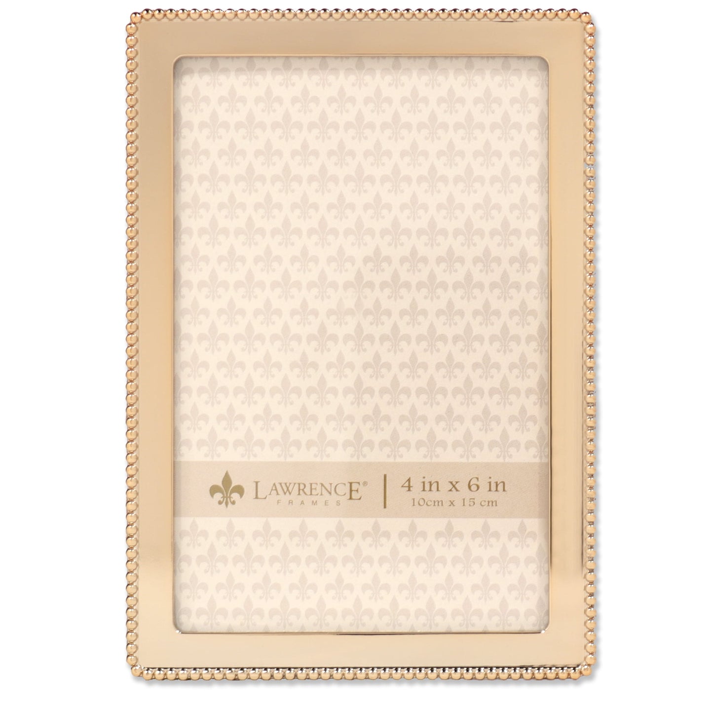 Lawrence Frames Classic Bead 4x6 Gold Metal Picture Frame