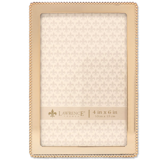 Lawrence Frames Classic Bead 4x6 Gold Metal Picture Frame