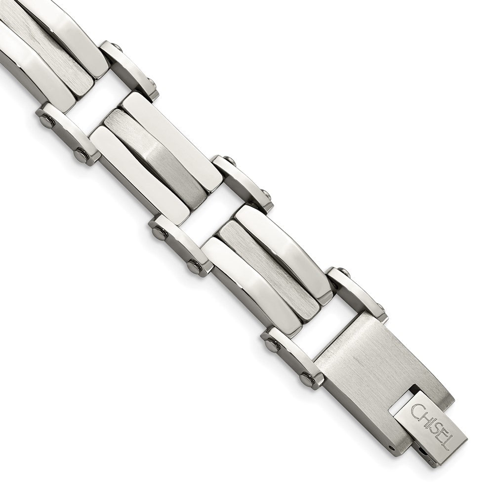 Stainless Steel Brushed and Polished 8.5in Bracelet 8.5 inches