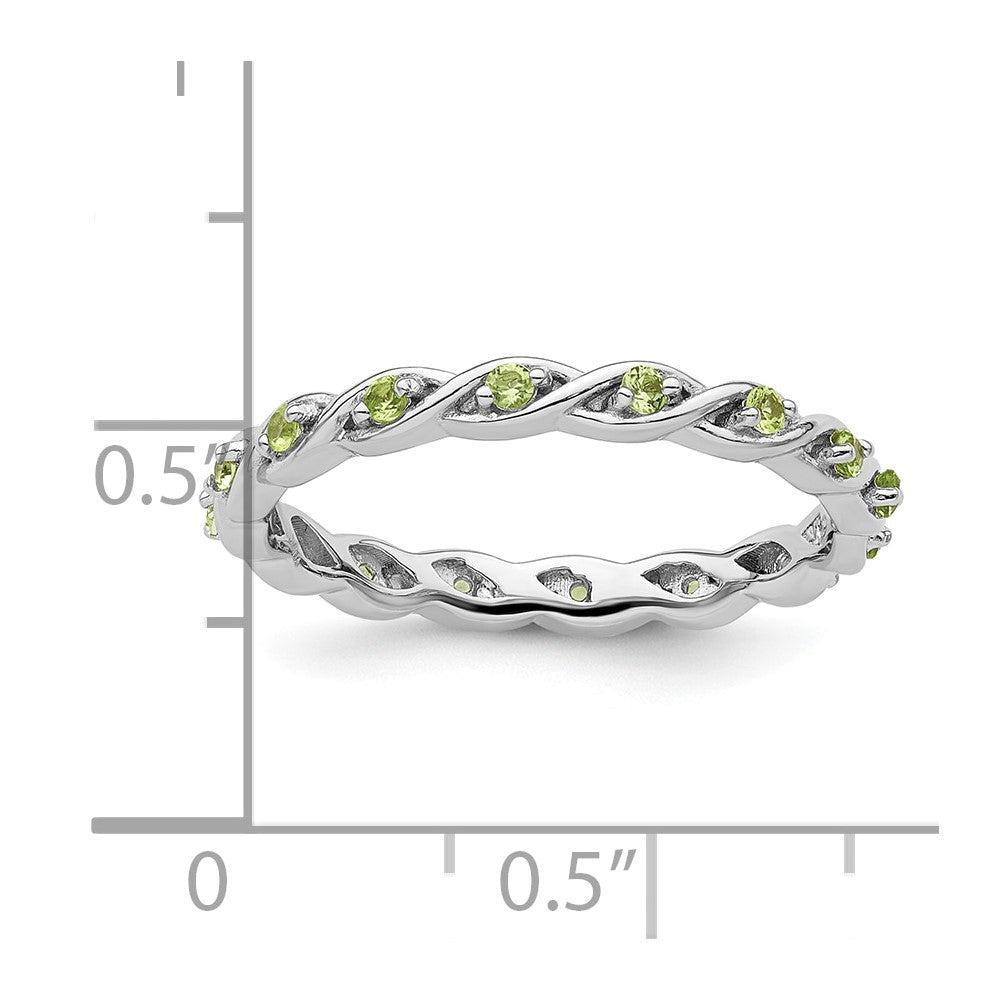 Sterling Silver Stackable Expressions Peridot Ring Size -7