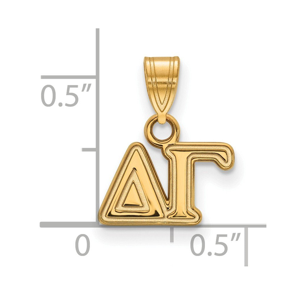 Sterling Silver w/ 14K Yellow Gold-Plated Official Licensed Greek Sororities Delta Gamma (??) Small Pendant