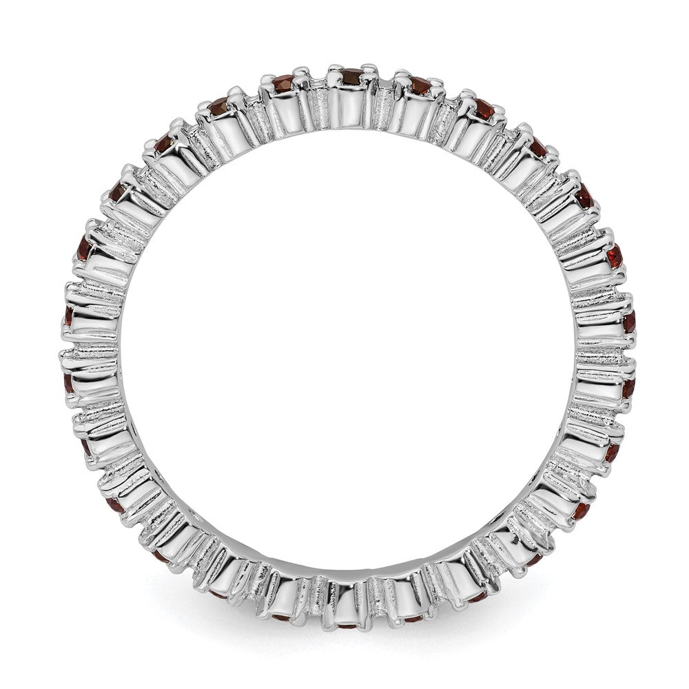 Sterling Silver Stackable Expressions Garnet Ring Size -10