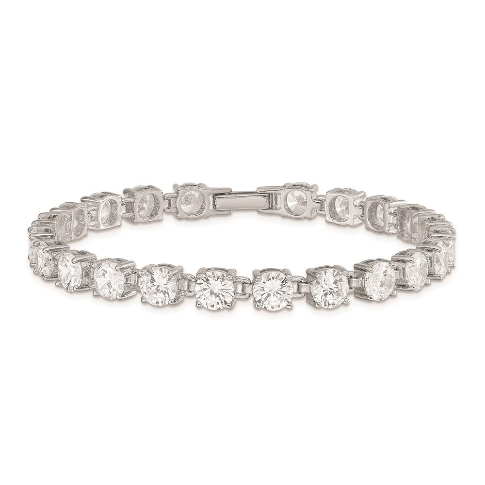 Sterling Silver Rhodium-plated CZ Tennis Bracelet 7 inches