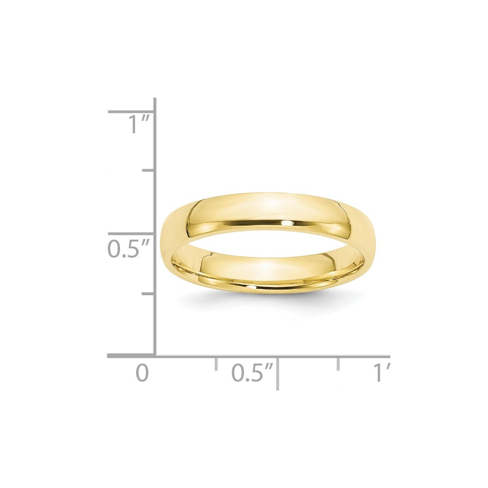 10k Yellow Gold 4mm Lightweight Comfort Fit Wedding Band Size 9.5