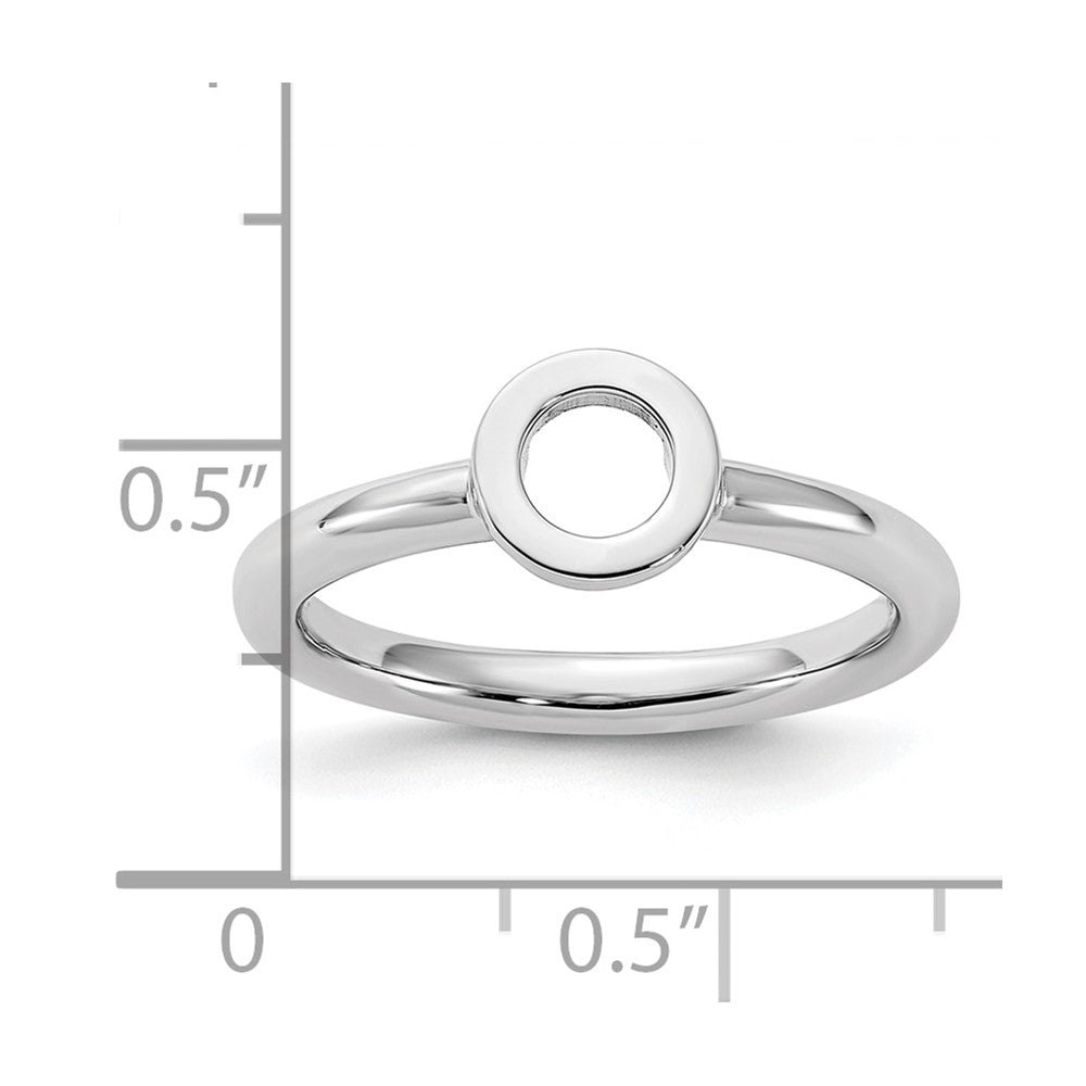 Sterling Silver Stackable Expressions Rhodium-plated O Ring Size -6
