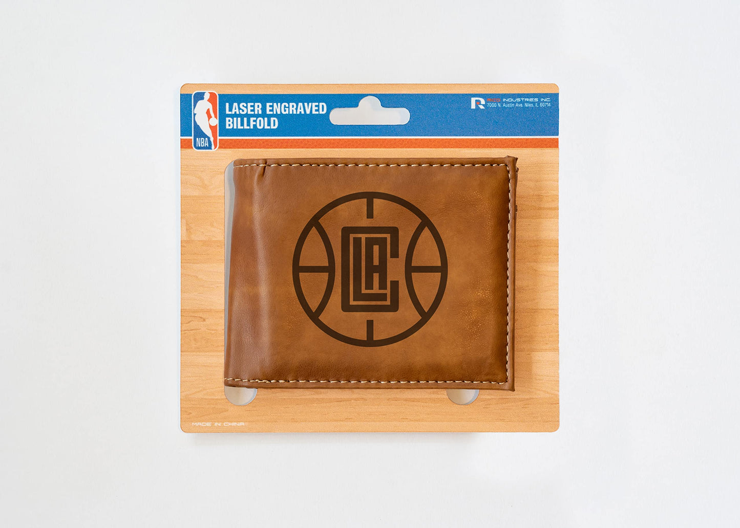 Rico Los Angeles Clippers Brown Laser Engraved Billfold