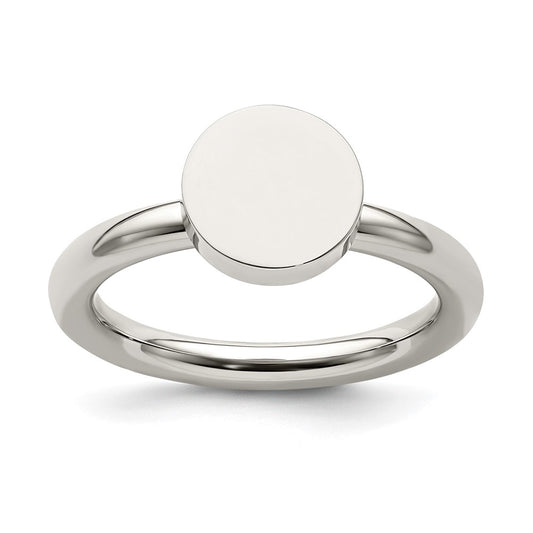 Stainless Steel Polished Circle Ring Size - 9