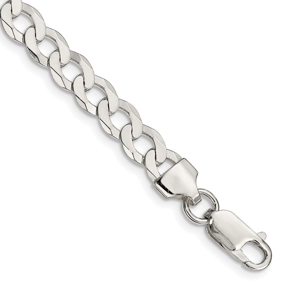 Sterling Silver 6.8mm Flat Curb Chain 9 inches