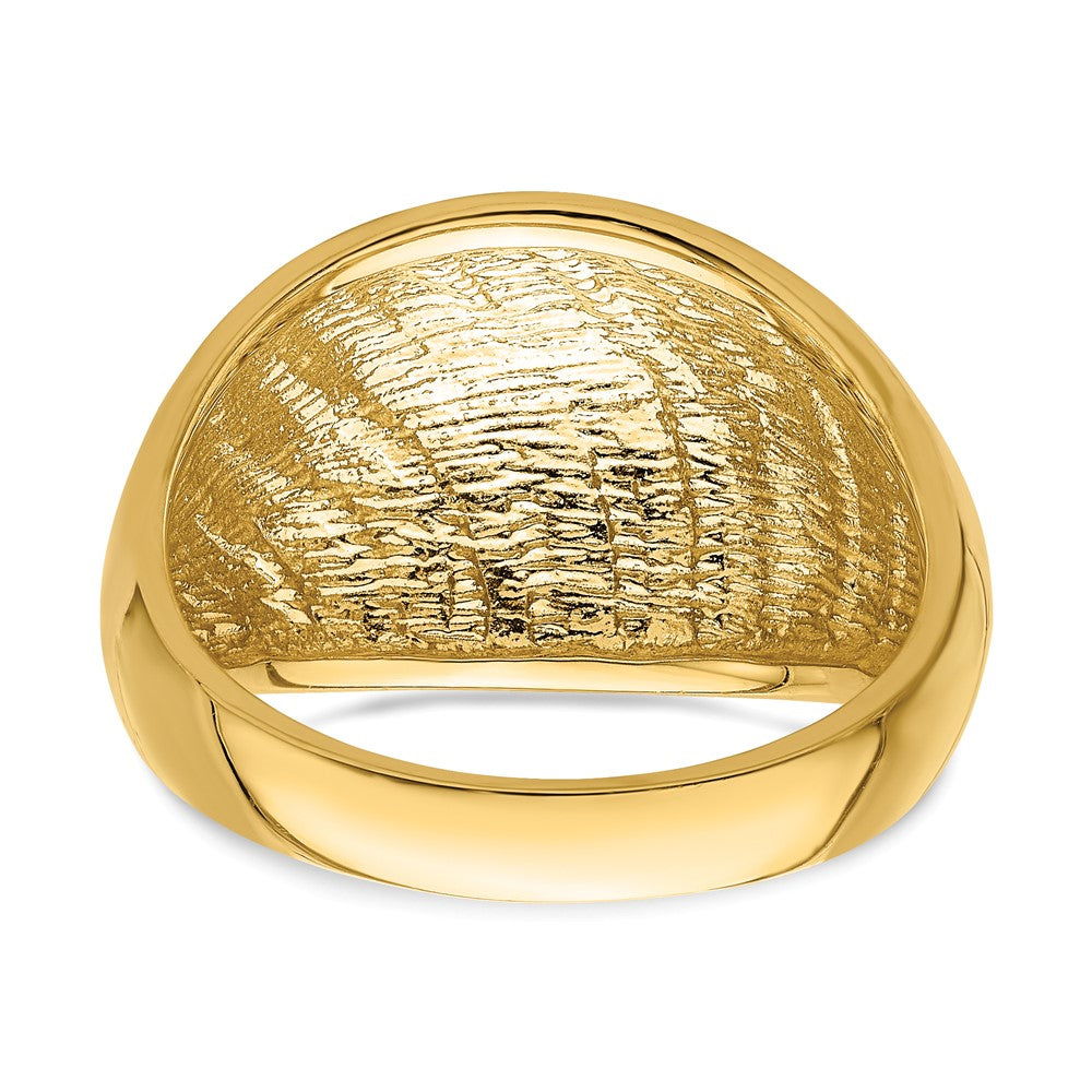 14K Diamond-cut Lattice Pattern Dome Ring Size 6.5