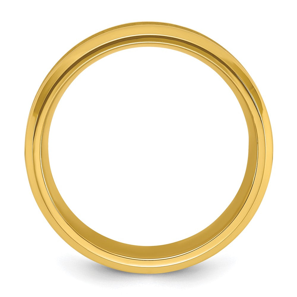Chisel Titanium Polished Yellow IP-plated Brushed Center 8mm Band Size - 8