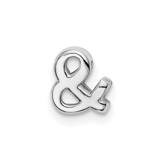 Silver Notes Sterling Silver Rhodium plated Ampersand Slide Charm