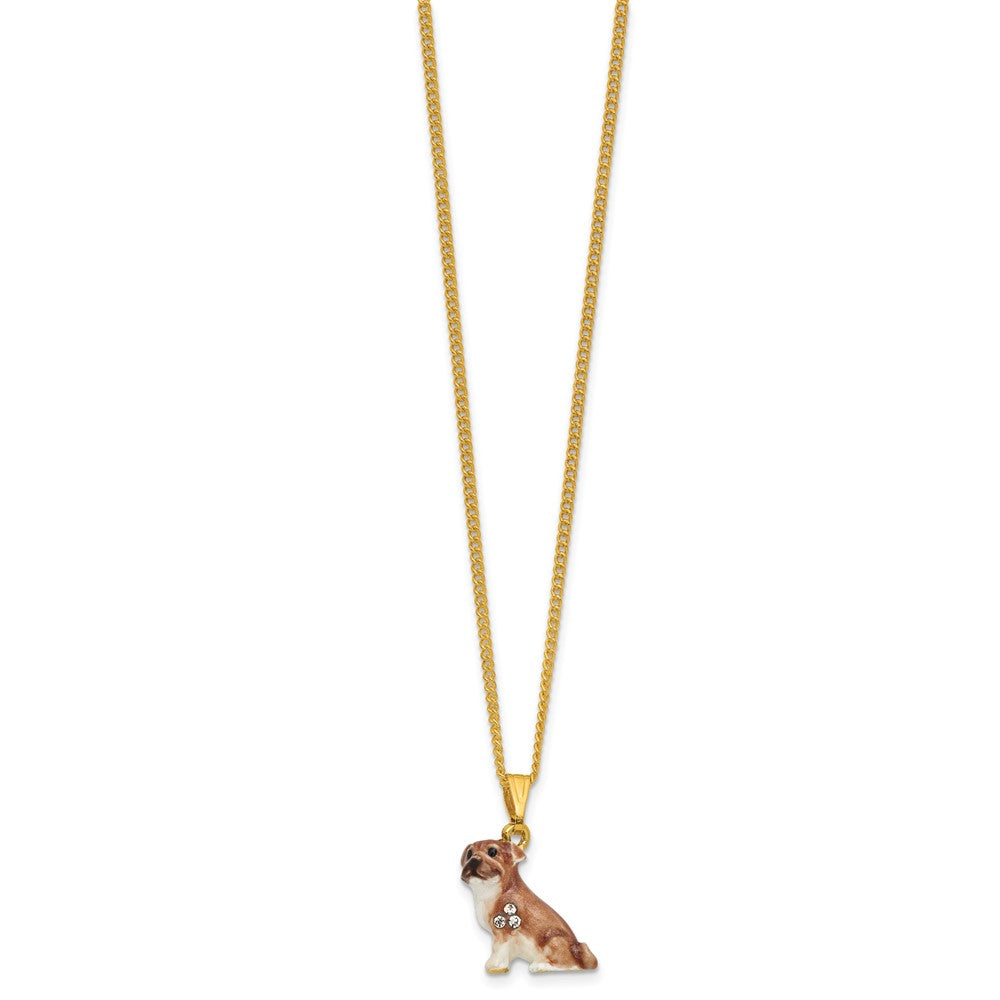 Luxury Giftware by Jere Bejeweled BILLY Bulldog Trinket Box with Matching 18 inch Necklace