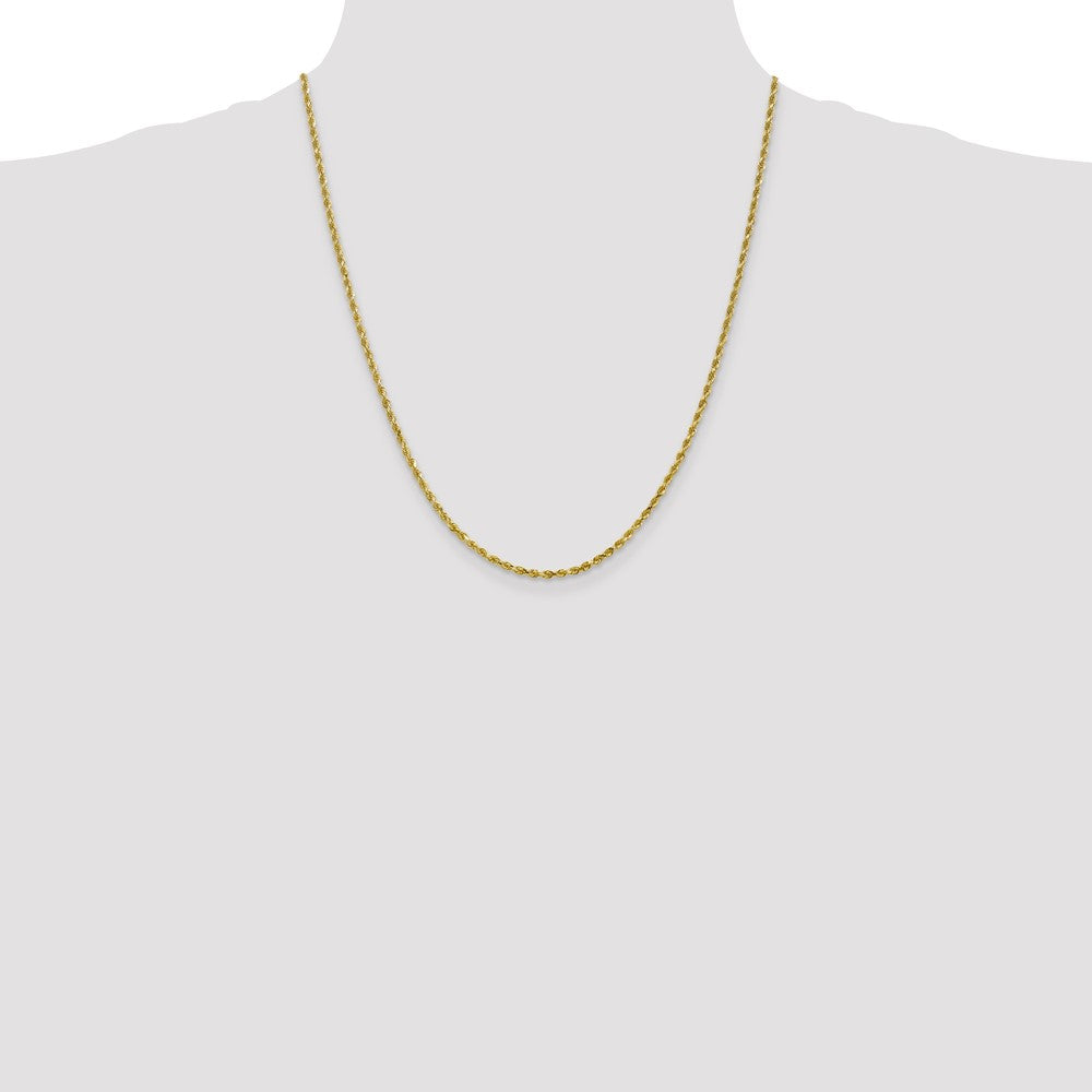 10K 2.5mm Diamond-Cut Rope Chain