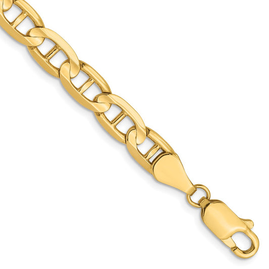 14K 5.25mm Concave Anchor Chain 7  inches