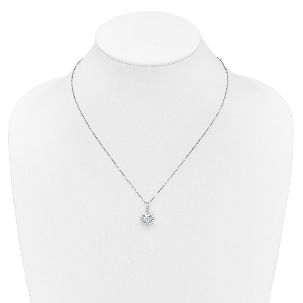 Sterling Silver Rhodium-plated Diamonore Halo 18inch Chain