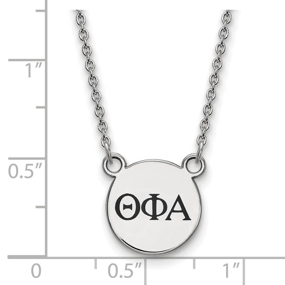 Sterling Silver 18in Official Licensed Greek Sororities Theta Phi Alpha (???) XS Enamel Pendant w/Necklace