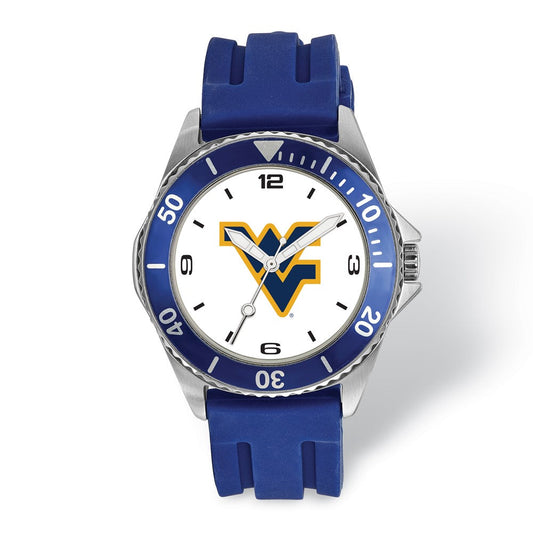 LogoArt West Virginia University Collegiate Gents Silicone Strap Quartz Watch QWVU169