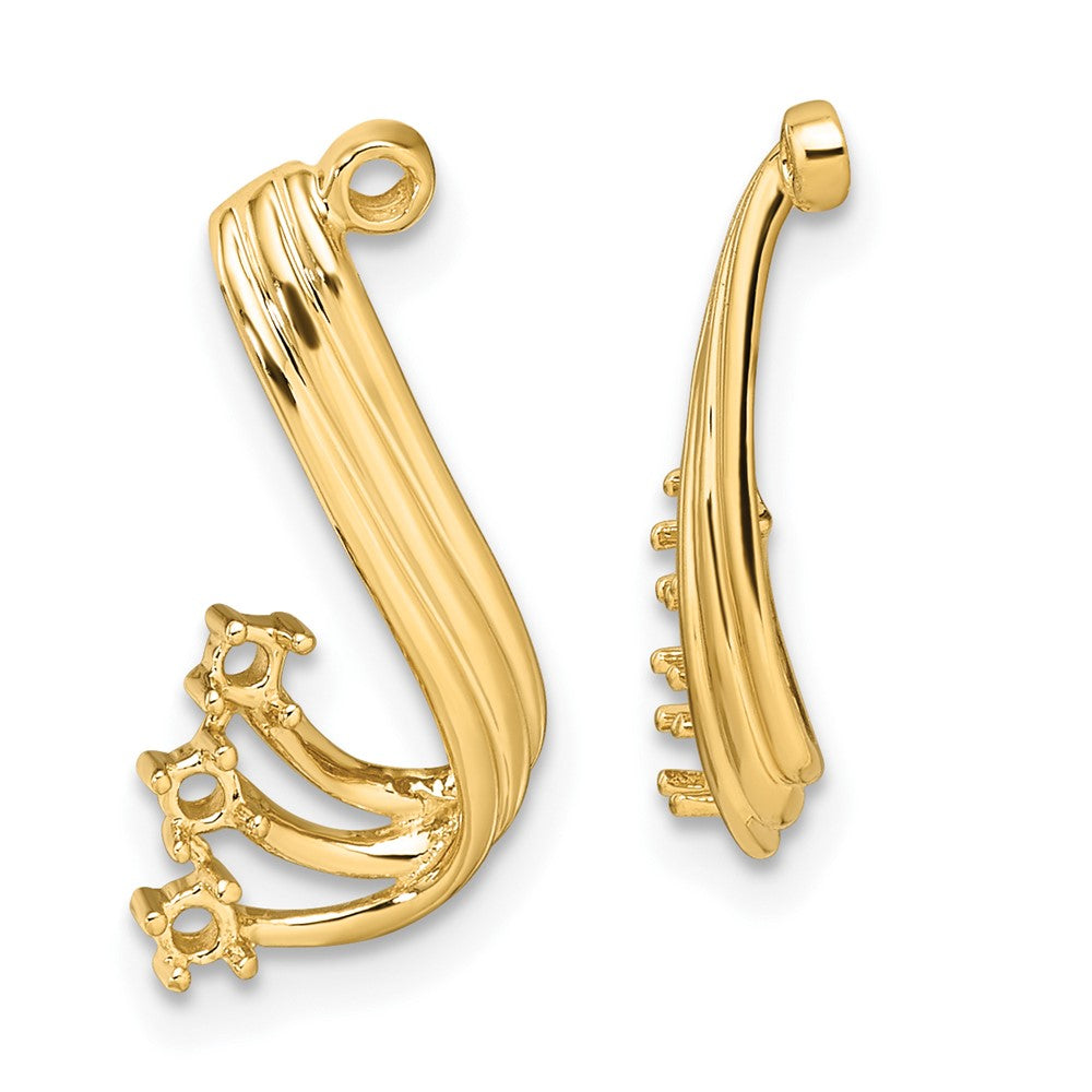14K Gold Fancy Twist Diamond Earring Jacket Mountings