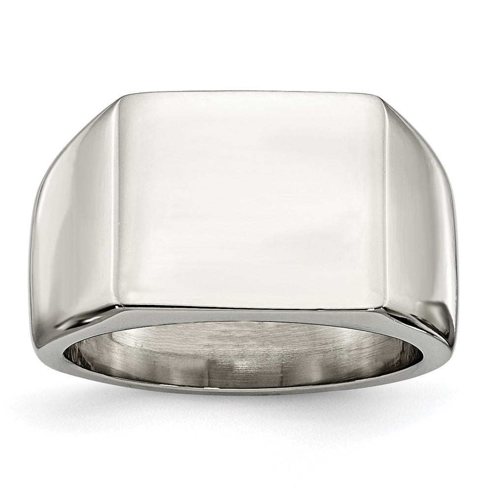 Stainless Steel Polished Signet Ring Size - 6