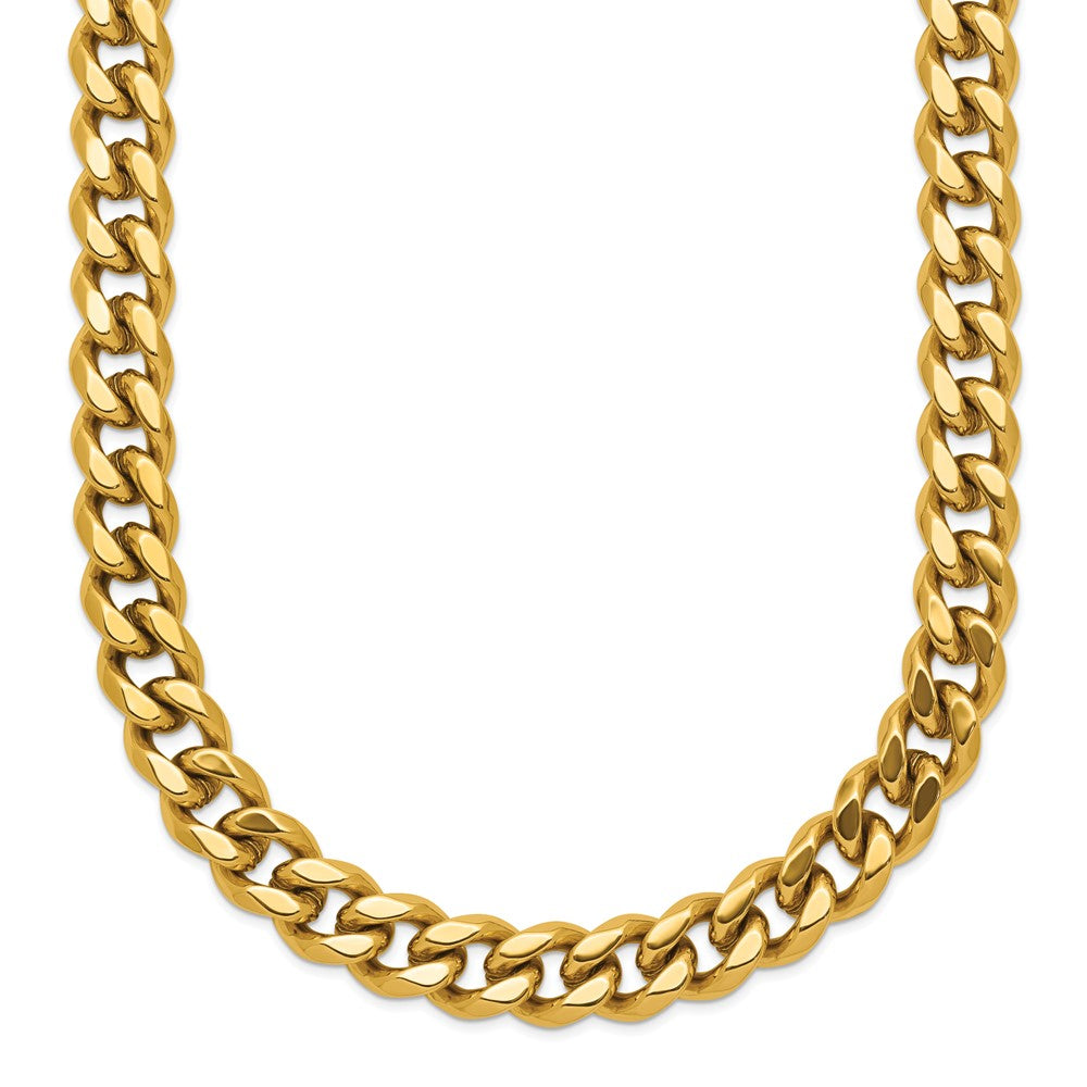 Stainless Steel Polished Yellow IP-plated 16 +3in Curb Link Necklace