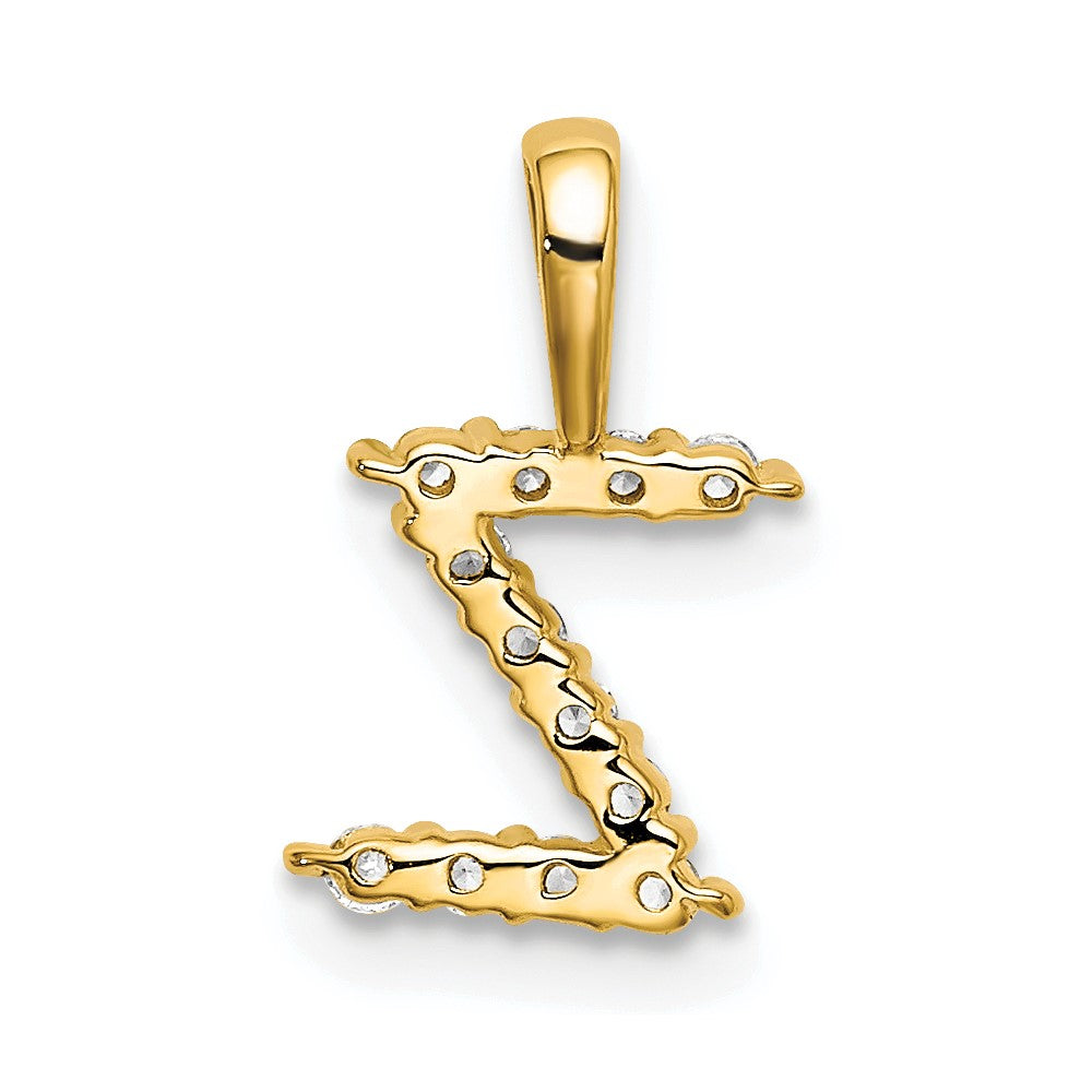 14k 1/8 carat Lab Grown Diamond VS/SI+ G+ Letter Z Intitial Pendant