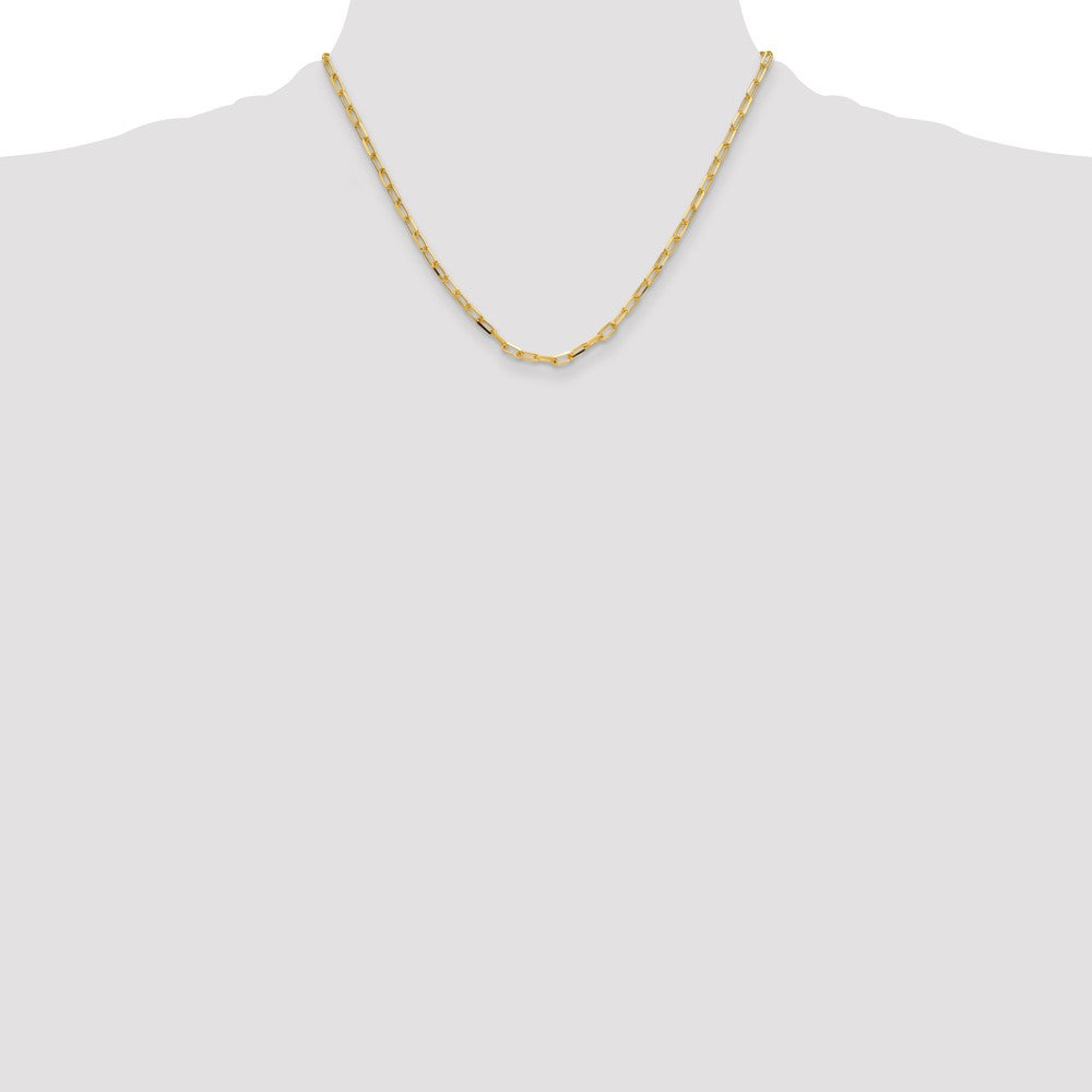 14k 3.5mm Solid Beveled D/C Paperclip Chain