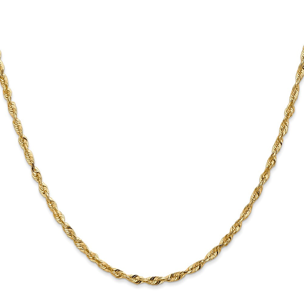 14K 18 inch 2.5mm Ultra Diamond-cut Rope with Lobster Clasp Chain